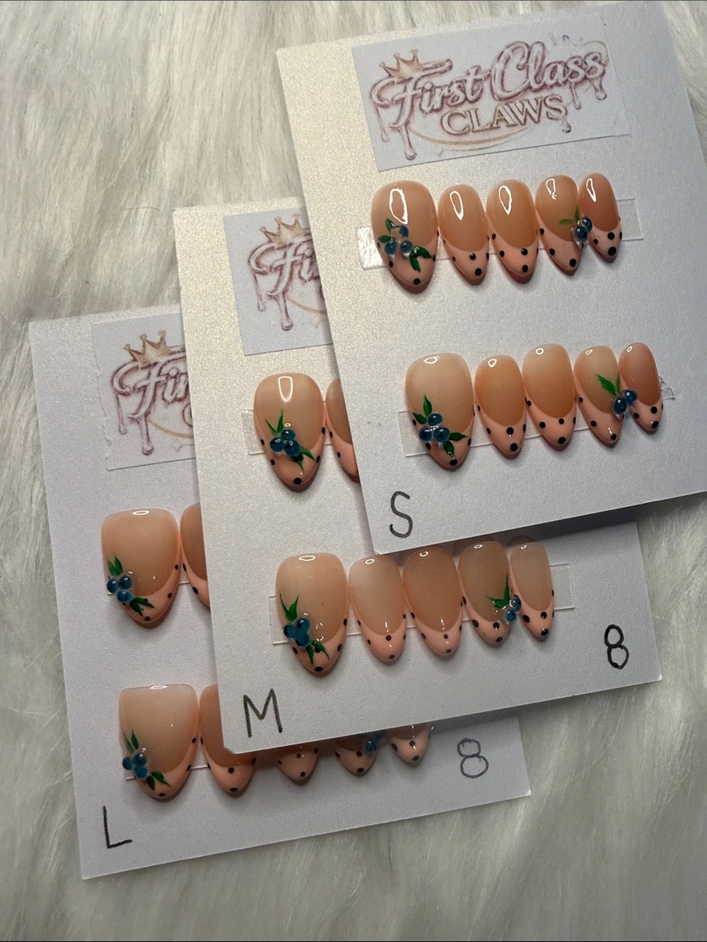 Blueberry 🫐 Peach Press-On Nail Set
